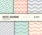 Digital paper pack, 6 pastel chevron patterns, minimal geometric striped background