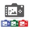 Digital photo camera back display icon. Elements of photo camera in multi colored icons. Premium quality graphic design icon. Simp