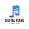 Digital piano note logo Ideas. Inspiration logo design. Template Vector Illustration. Isolated On White Background