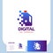 Digital pixel Oil gallon icon refining industry refinery petroleum manufacture logo and business card.