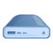 Digital power bank icon, cartoon style