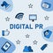 digital pr public relations using social media as communication tools phone blue illustration