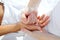 Digital pressure hands reflexology massage therapy