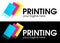 Digital print logo design template. Typography modern sign. Polygraphy and print factory. Express press and photocopy