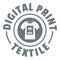 Digital print textile logo, simple style