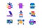 Digital printing and polygraph colors icons set