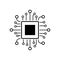 Digital processor chip vector icon Template for your design