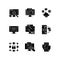 Digital proficiency black glyph icons set on white space