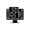 Digital project management black glyph icon