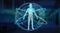 Digital x-ray human body scan background interface 3D rendering