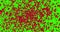 Digital red decoration christmas balls, animation flying in vortex on green screen chroma key background with fade out