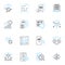 Digital repository linear icons set. Archive, Collection, Database, Repository, Preservation, Access, Storage line