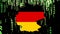 Digital Representation of Germany map Flag Overlaid With Fraud Text