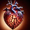 Digital representation of human brown, heart medical illustration
