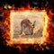 Digital representation of kangaroo caught in inferno