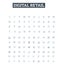 Digital retail vector line icons set. eCommerce, Shopping, Online, Digital, Retail, Marketplace, Buying illustration