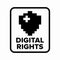 Digital rights, access to digital media symbol