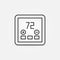 Digital Room Thermostat vector concept outline icon