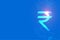 Digital rupee currency symbol on blue background