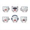Digital safe box cartoon character are playing games with various cute emoticons