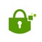 Digital Safe Padlock Green Symbol Logo Design