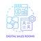 Digital sales rooms blue gradient concept icon