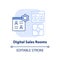 Digital sales rooms light blue concept icon