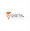 Digital School Logo Design Stock Vectors . Education logo. Media Education Logo . Digital school book online education logo and gr