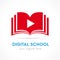 Digital school open book education logo