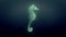 Digital sea horse in slow motion