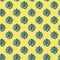 Digital seamless pattern of tropical succulent on yellow background. Repeating elements