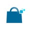 Digital Shopping Bag Symbol Logo Design