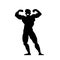 Digital silhouette of a bodybuilder