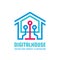 Digital smart house - vector logo template concept illustration. Modern technology creative sign. Design element