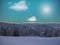 Digital structure of painting. Snowy winter landscape