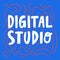 Digital Studio. Hand drawn lettering logo for social media content