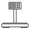 Digital supermarket scales icon, outline style