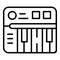 Digital synthesizer icon outline vector. Dj piano