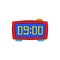 Digital table clock icon, cartoon style