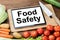 Digital Tablet With Food Safety Text