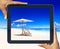 Digital Tablet Frame Tropical Beach Concept