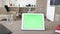 Digital tablet PC with chroma green screen mock up