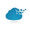 Digital Tech Cloud Logo design sign Vector Illustrations