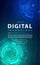 Digital technology banner green blue background concept, cyber technology circuit, abstract tech, innovation future data