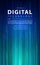 Digital technology banner green blue background, cyber technology circuit, abstract binary tech, innovation future data