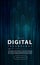 Digital technology banner green blue background, cyber technology circuit, abstract binary tech, innovation future data