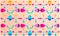 Digital textile design of various rainbow colors on abstract background