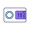 Digital thermostat color icon