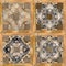 Digital tile design ceramic wall damask decoration