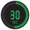 The digital timer 30 seconds. electronic stopwatch with a gradient dial starting vector icon, clock and watch, timer, countdown.